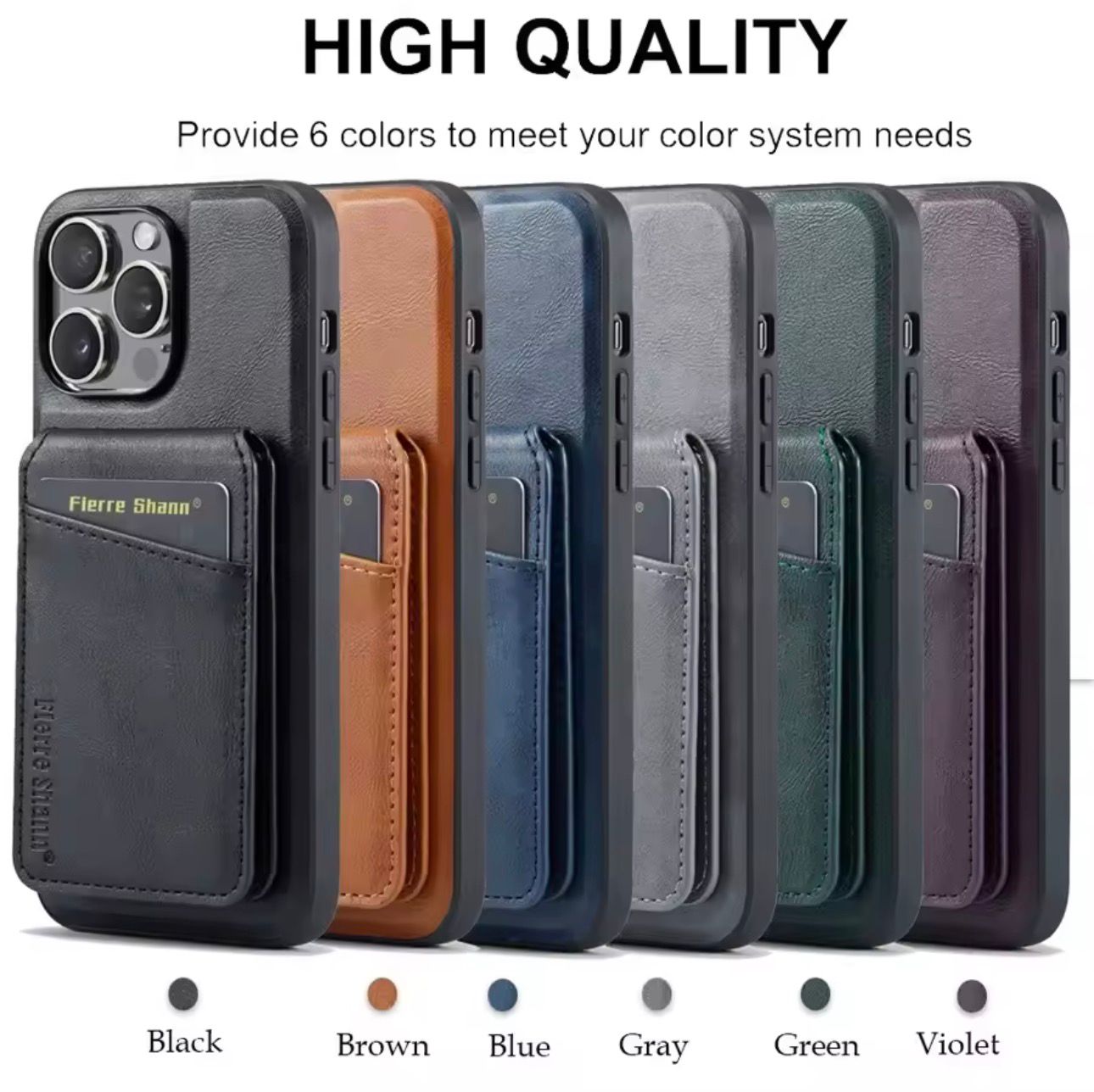 Detachable Magnetic Leather Wallet Phone Case Wireless Charging Cover for iPhone 13 14 Plus 15 16 Pro Max